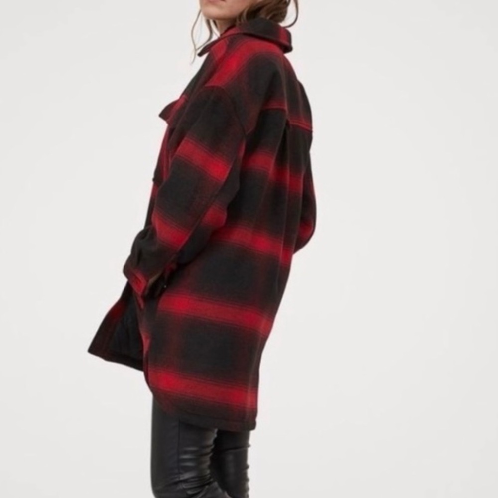 H&M divided buffalo plaid shacket
